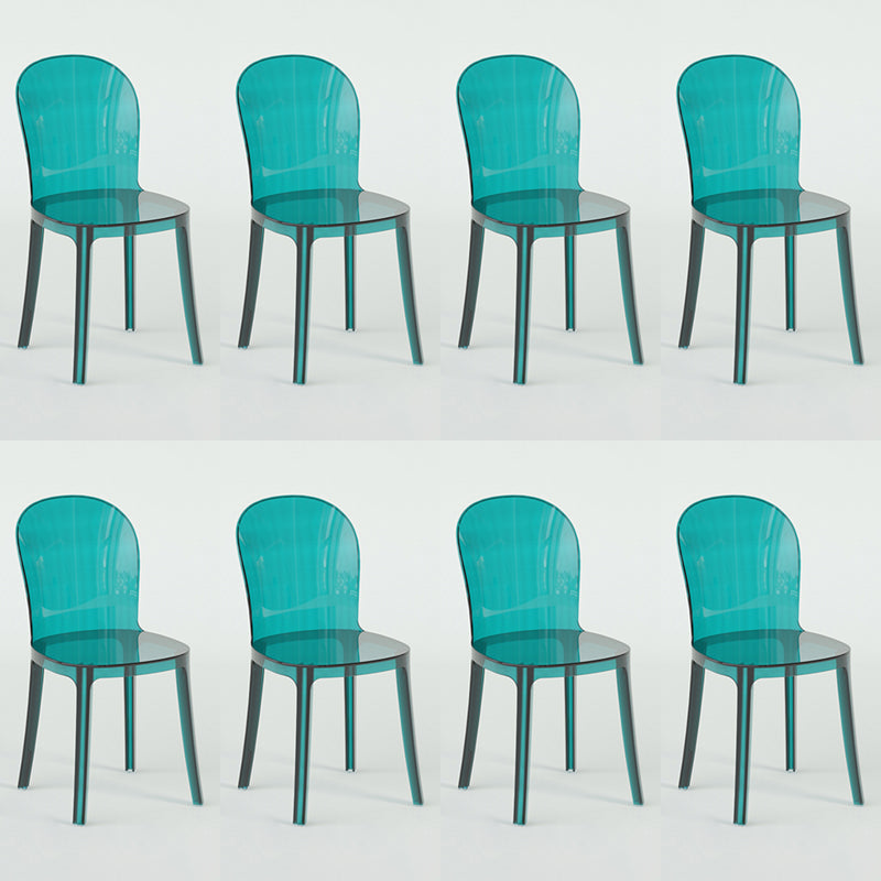Modern Plastic Side Chair Low Back Armless Chair for Dining Room