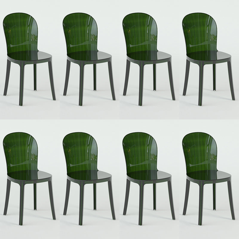 Modern Plastic Side Chair Low Back Armless Chair for Dining Room