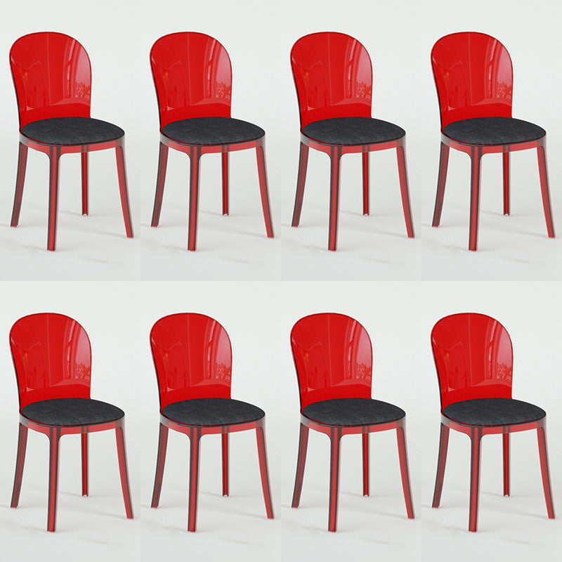 Modern Plastic Side Chair Low Back Armless Chair for Dining Room