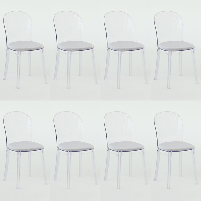 Modern Plastic Side Chair Low Back Armless Chair for Dining Room