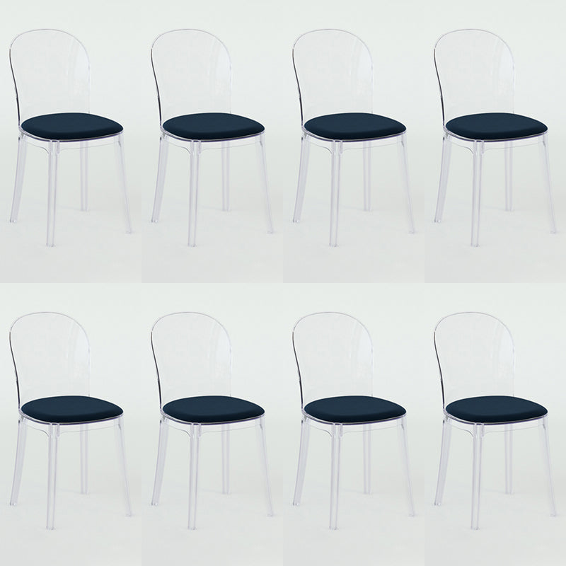 Modern Plastic Side Chair Low Back Armless Chair for Dining Room