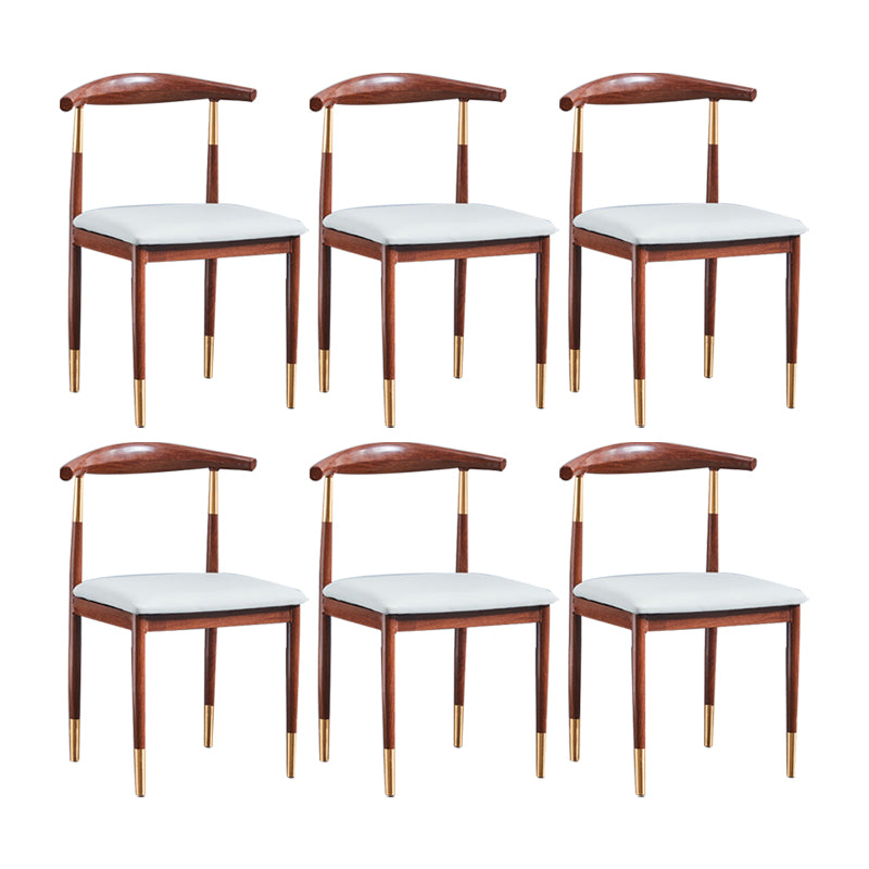 PU Leather Dining Chairs Industrial Open Back Dining Side Chair