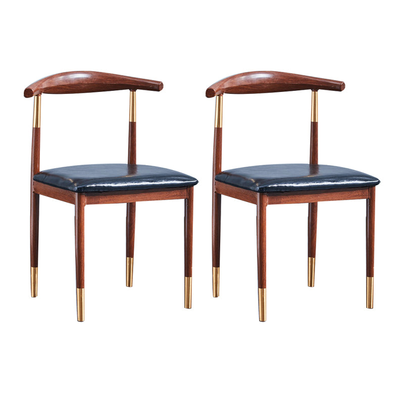 PU Leather Dining Chairs Industrial Open Back Dining Side Chair