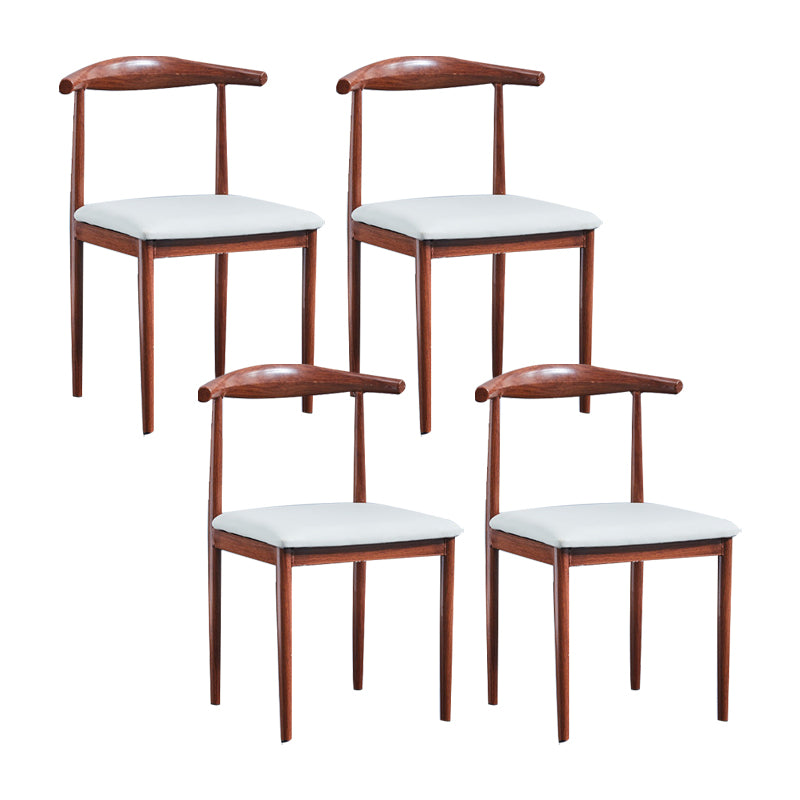 PU Leather Dining Chairs Industrial Open Back Dining Side Chair