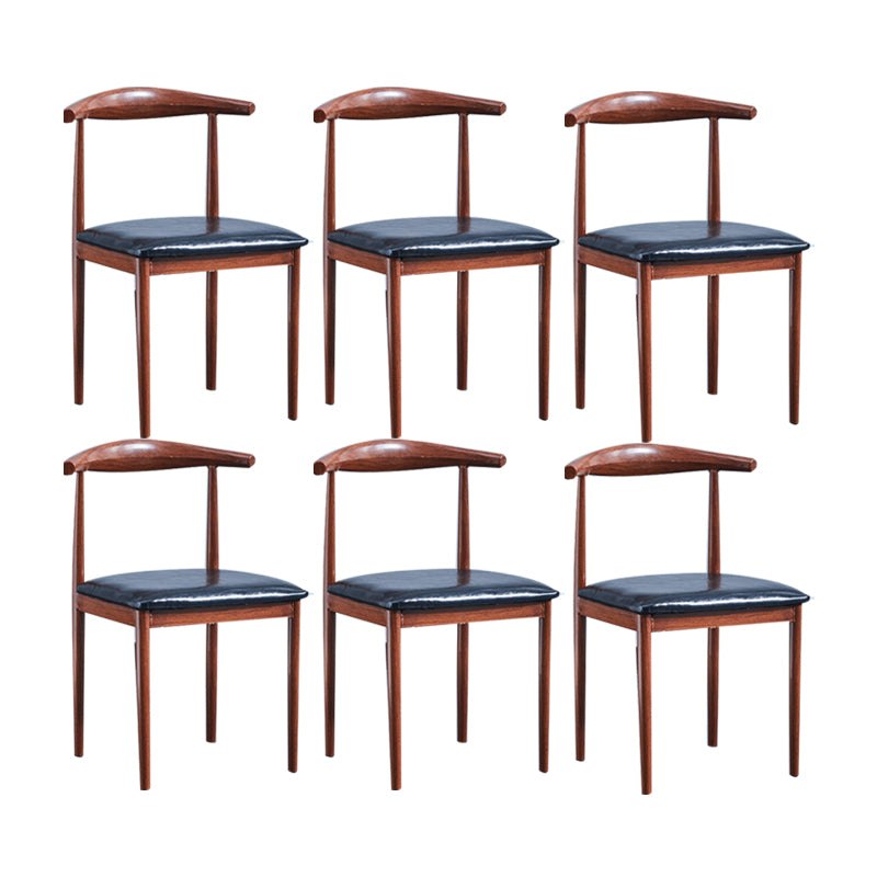 PU Leather Dining Chairs Industrial Open Back Dining Side Chair