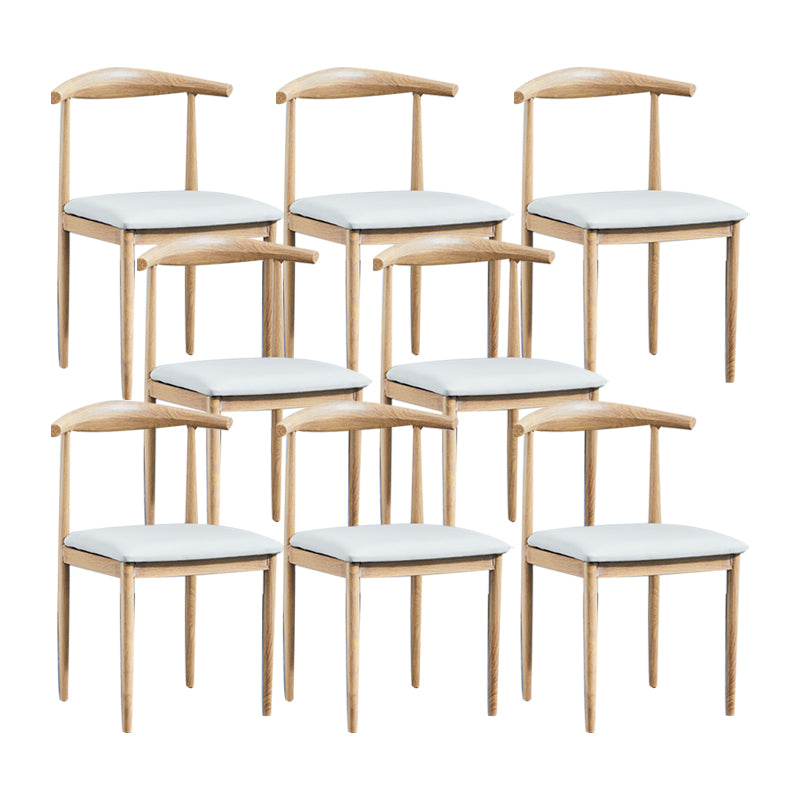 PU Leather Dining Chairs Industrial Open Back Dining Side Chair
