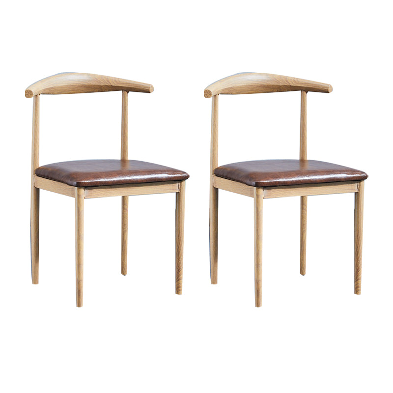 PU Leather Dining Chairs Industrial Open Back Dining Side Chair