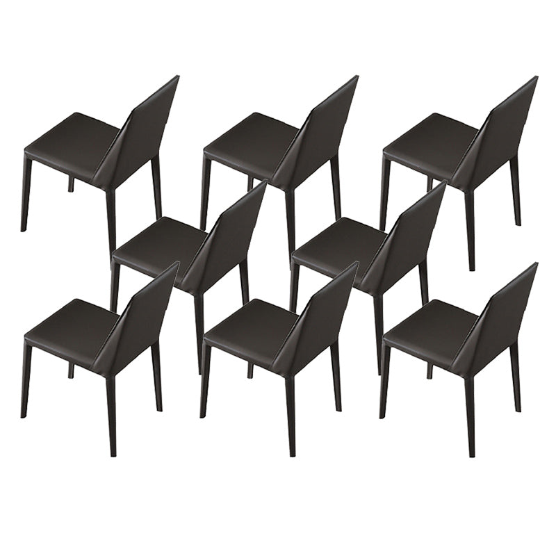 Faux Leather Dining Chairs Contemporary Chairs with Metal Base