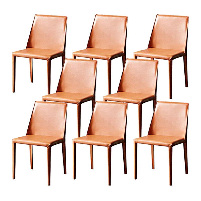 Faux Leather Dining Chairs Contemporary Chairs with Metal Base