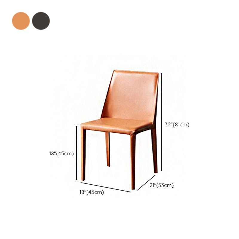 Faux Leather Dining Chairs Contemporary Chairs with Metal Base