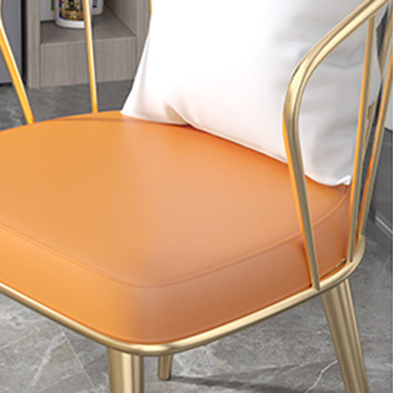 Dining Room Upholstered Chair Home Faux Leather Slat Back Dining Chair