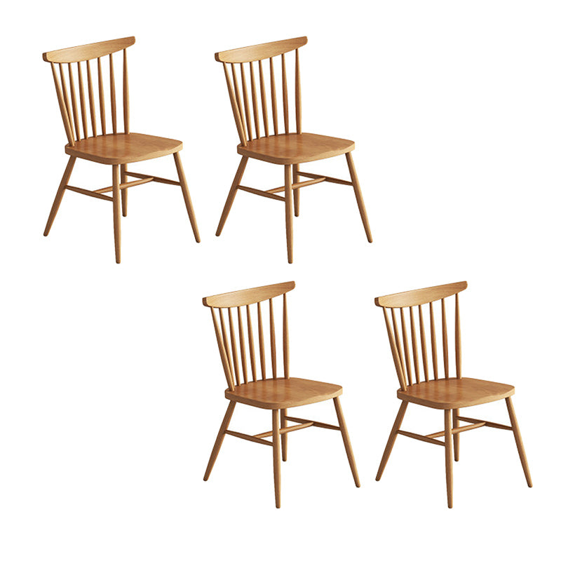 Contemporary Home Armless Chair Pine Wood Dining Side Chair in Natural