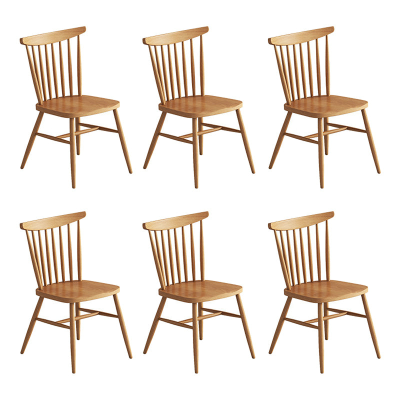 Contemporary Home Armless Chair Pine Wood Dining Side Chair in Natural