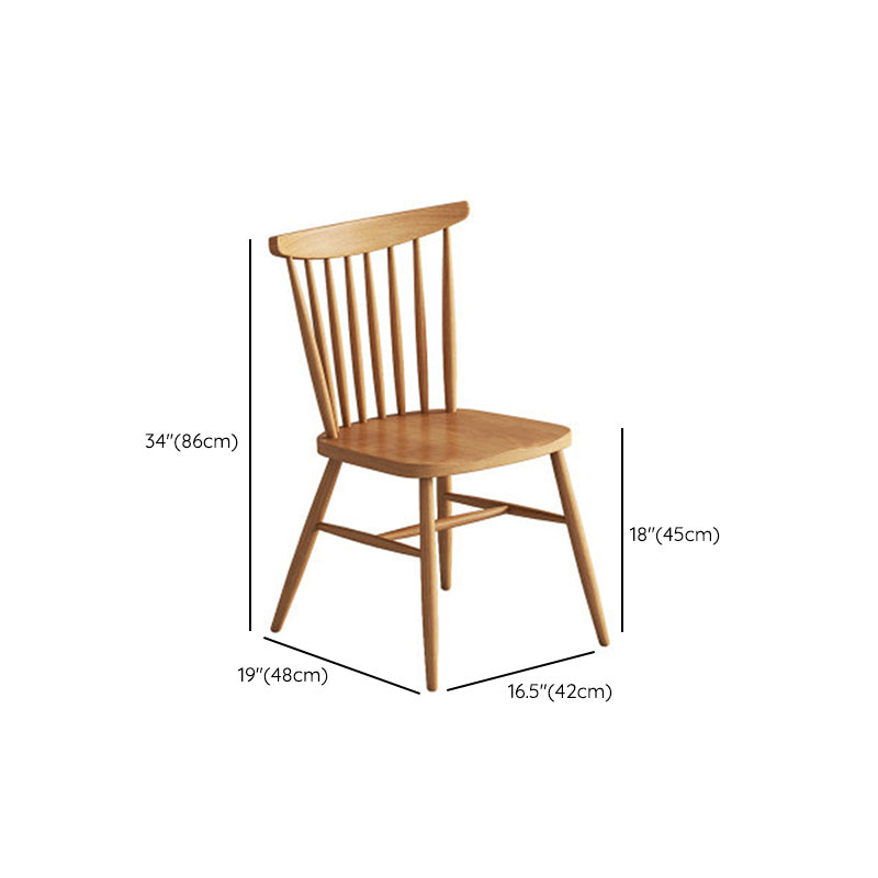 Contemporary Home Armless Chair Pine Wood Dining Side Chair in Natural