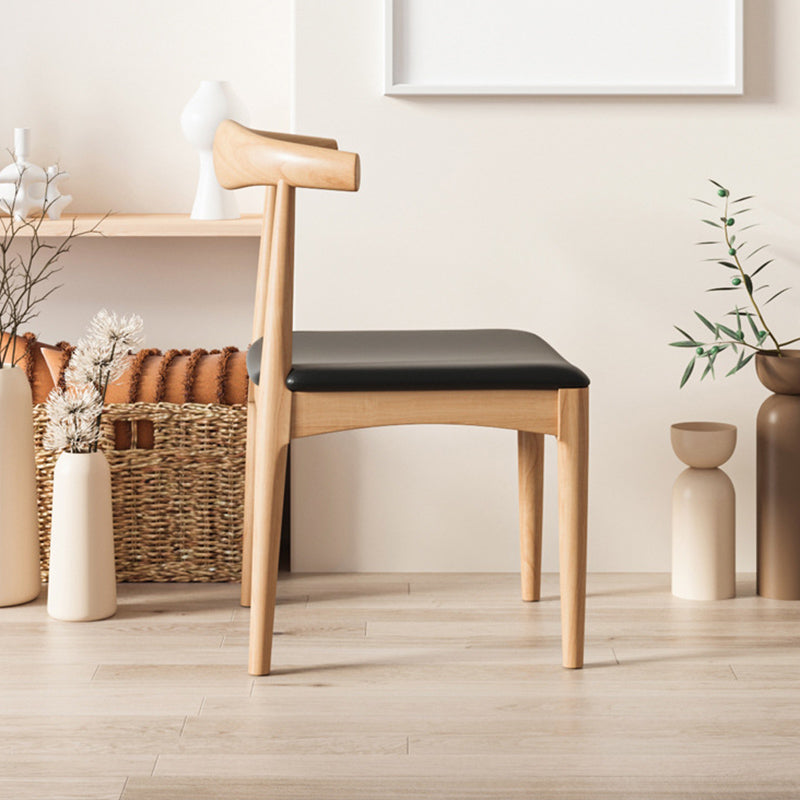 Contemporary Upholstered Armless Chair Home Solid Wood Dining Chair