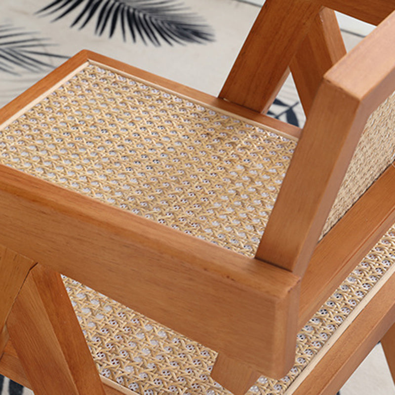 Dining Room Arm Dining Chair Home Solid Wood Cane Back Dining Chair