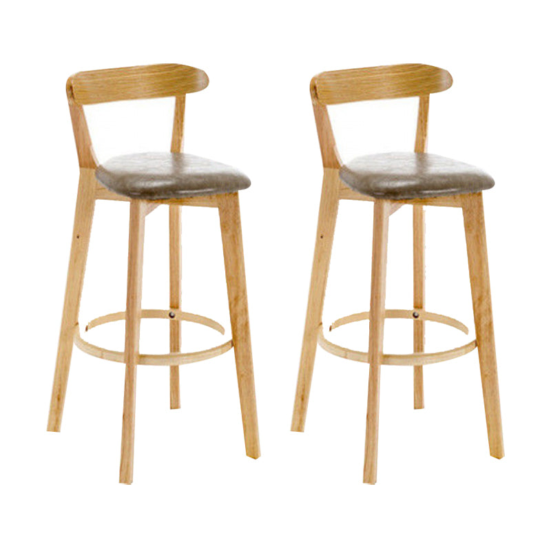 Industrial Backrest Armless Counter Stool Wood Cafe Bar Stool with Cushion and Pedal