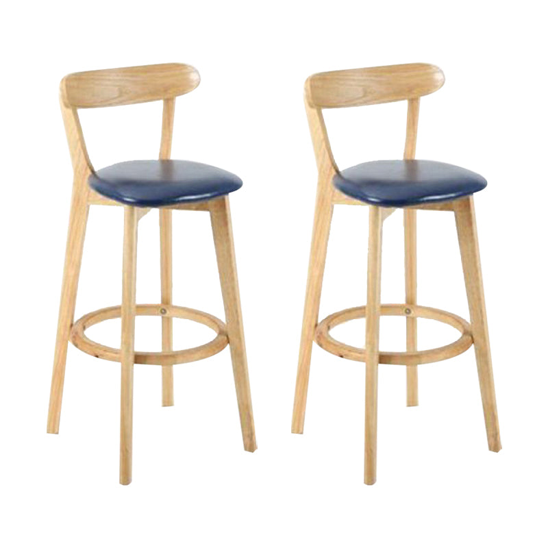 Industrial Backrest Armless Counter Stool Wood Cafe Bar Stool with Cushion and Pedal