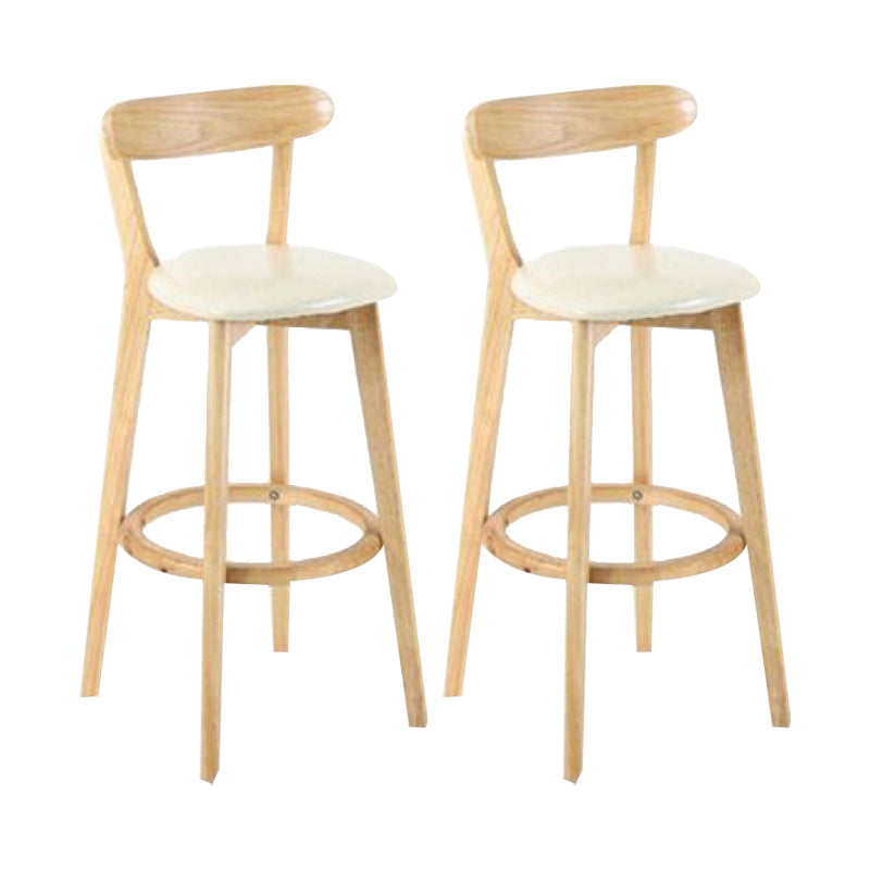 Industrial Backrest Armless Counter Stool Wood Cafe Bar Stool with Cushion and Pedal