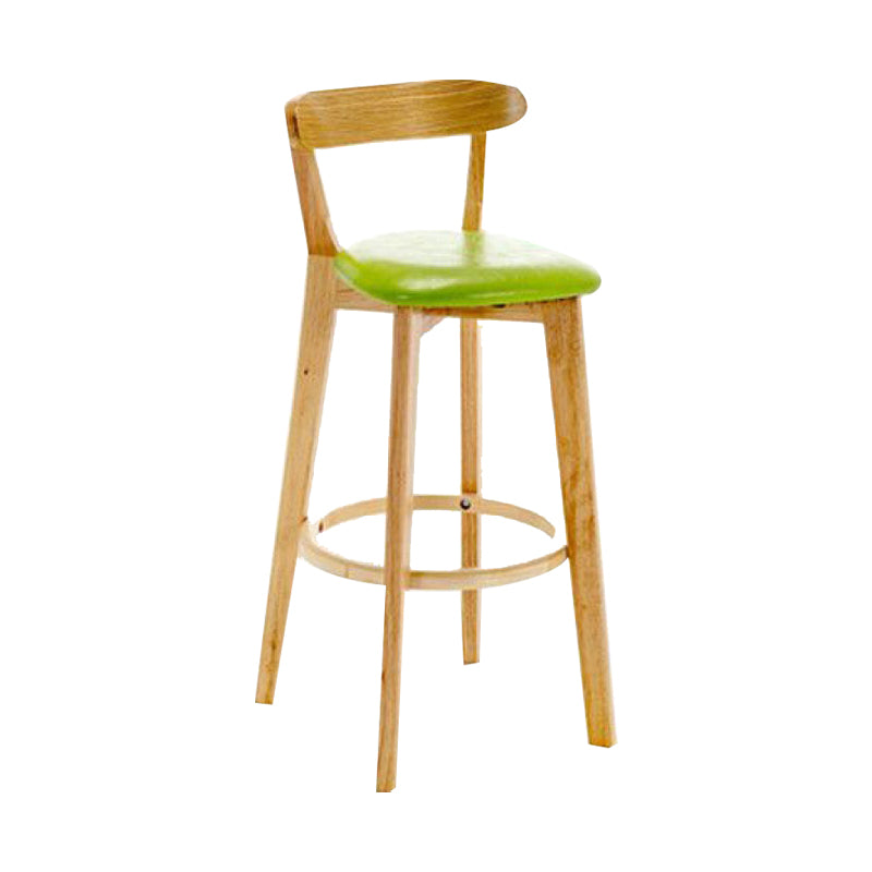 Industrial Backrest Armless Counter Stool Wood Cafe Bar Stool with Cushion and Pedal