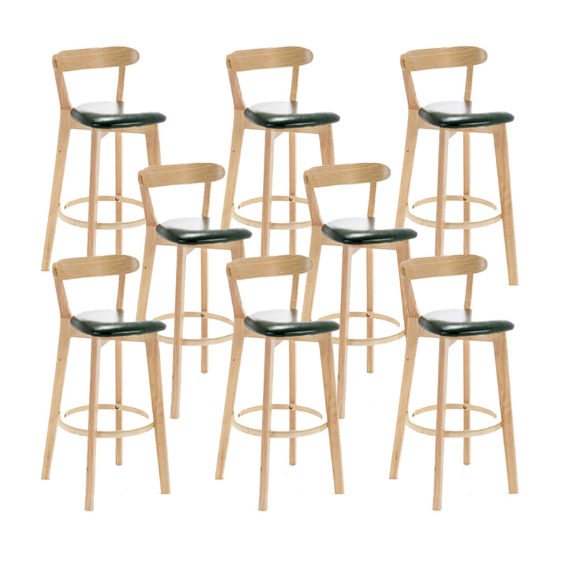 Industrial Backrest Armless Counter Stool Wood Cafe Bar Stool with Cushion and Pedal