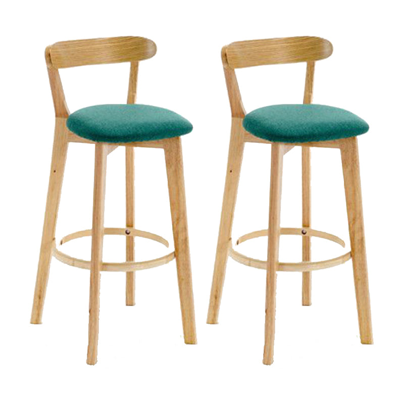 Industrial Backrest Armless Counter Stool Wood Cafe Bar Stool with Cushion and Pedal