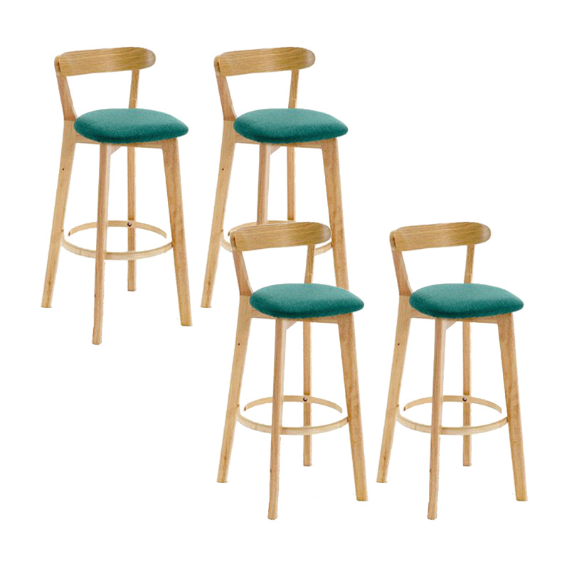 Industrial Backrest Armless Counter Stool Wood Cafe Bar Stool with Cushion and Pedal