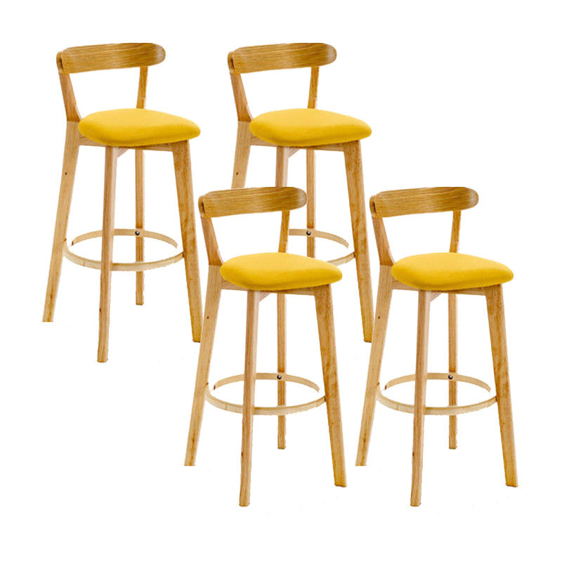 Industrial Backrest Armless Counter Stool Wood Cafe Bar Stool with Cushion and Pedal