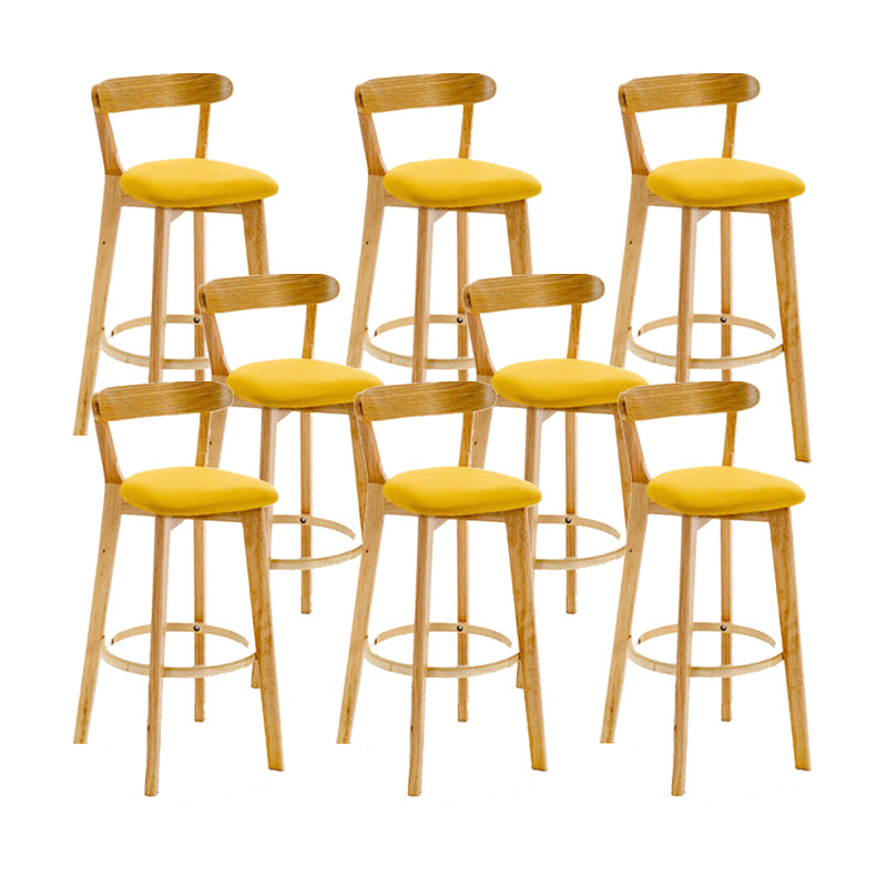 Industrial Backrest Armless Counter Stool Wood Cafe Bar Stool with Cushion and Pedal