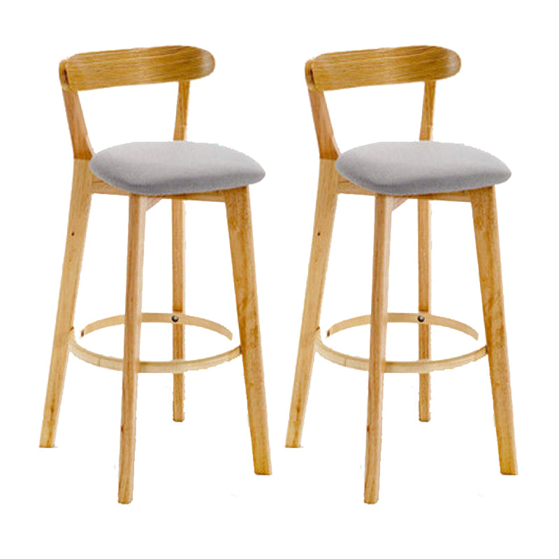 Industrial Backrest Armless Counter Stool Wood Cafe Bar Stool with Cushion and Pedal