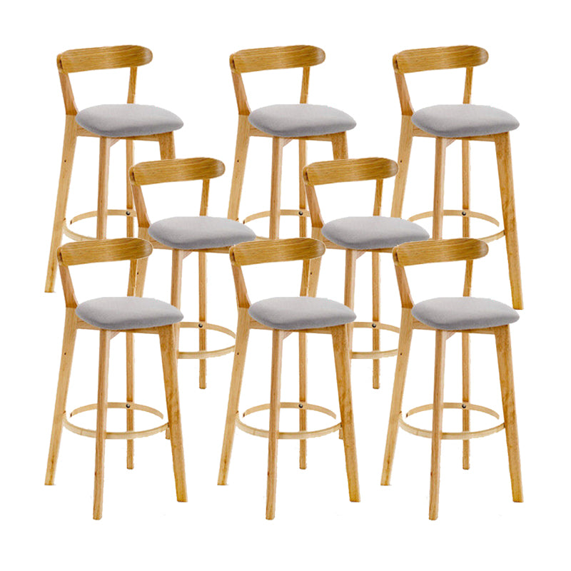 Industrial Backrest Armless Counter Stool Wood Cafe Bar Stool with Cushion and Pedal