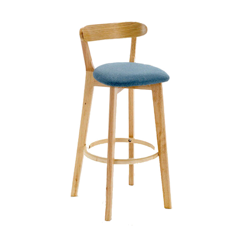 Industrial Backrest Armless Counter Stool Wood Cafe Bar Stool with Cushion and Pedal