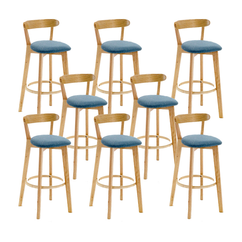 Industrial Backrest Armless Counter Stool Wood Cafe Bar Stool with Cushion and Pedal