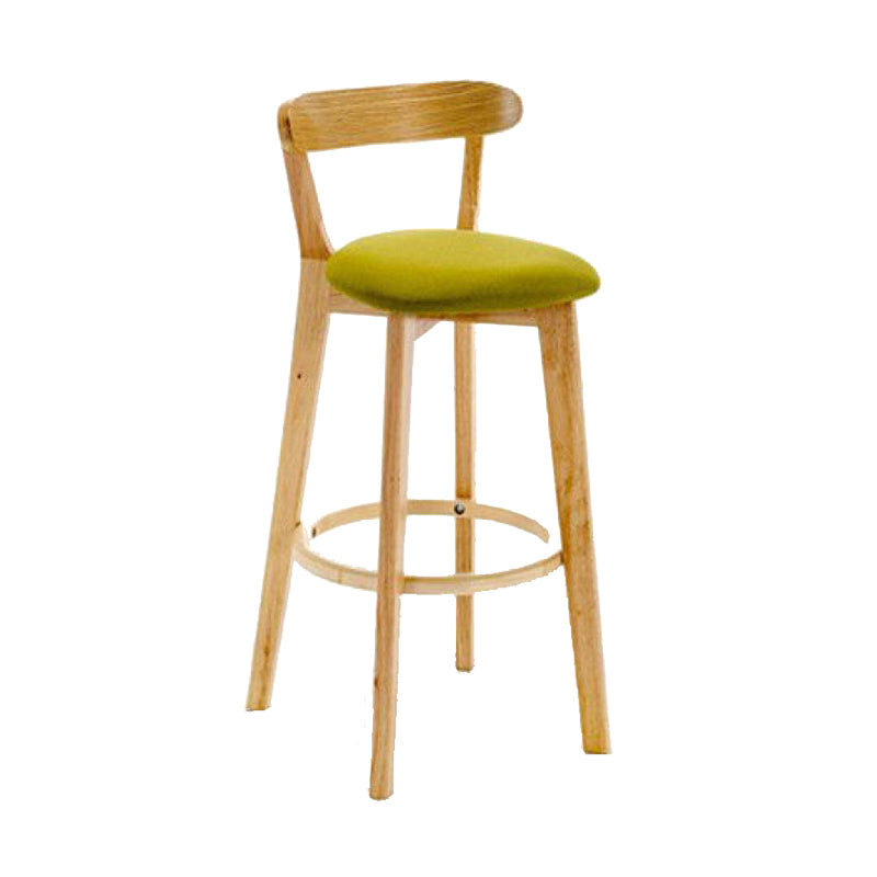 Industrial Backrest Armless Counter Stool Wood Cafe Bar Stool with Cushion and Pedal