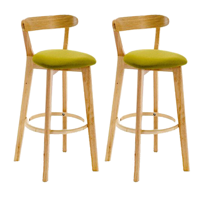 Industrial Backrest Armless Counter Stool Wood Cafe Bar Stool with Cushion and Pedal