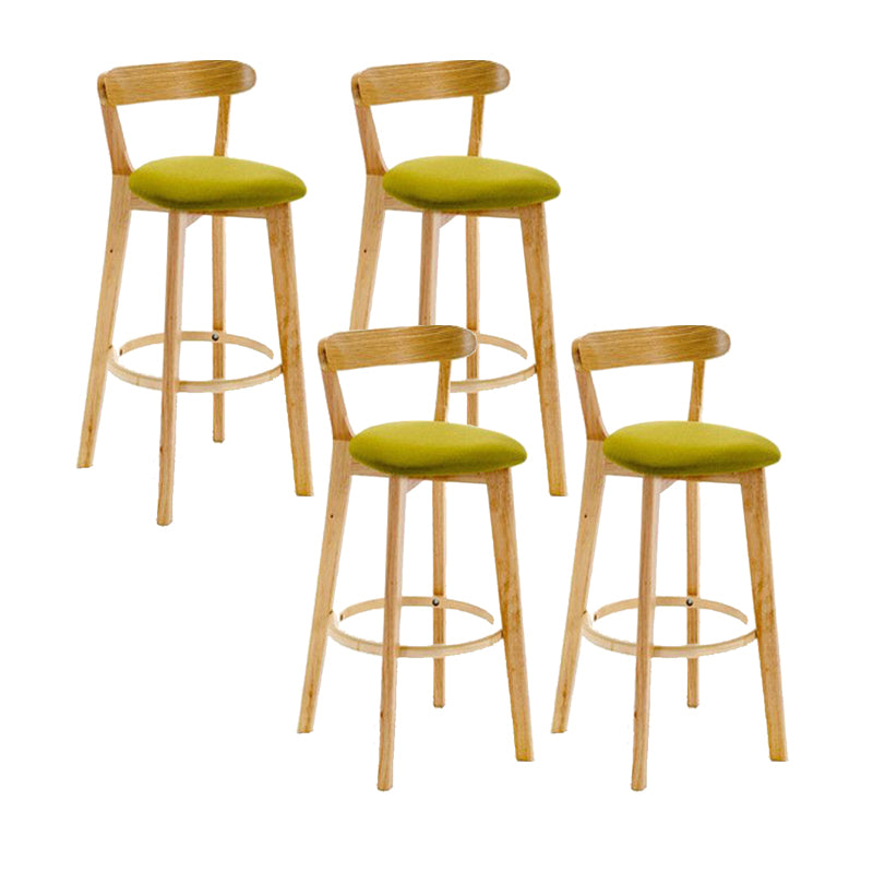 Industrial Backrest Armless Counter Stool Wood Cafe Bar Stool with Cushion and Pedal
