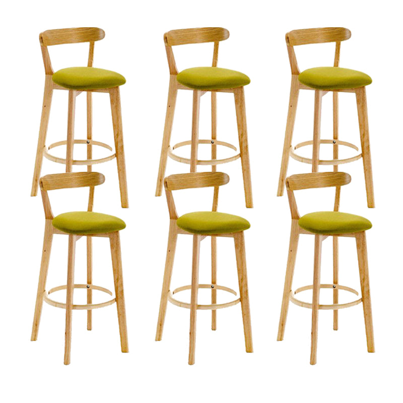 Industrial Backrest Armless Counter Stool Wood Cafe Bar Stool with Cushion and Pedal