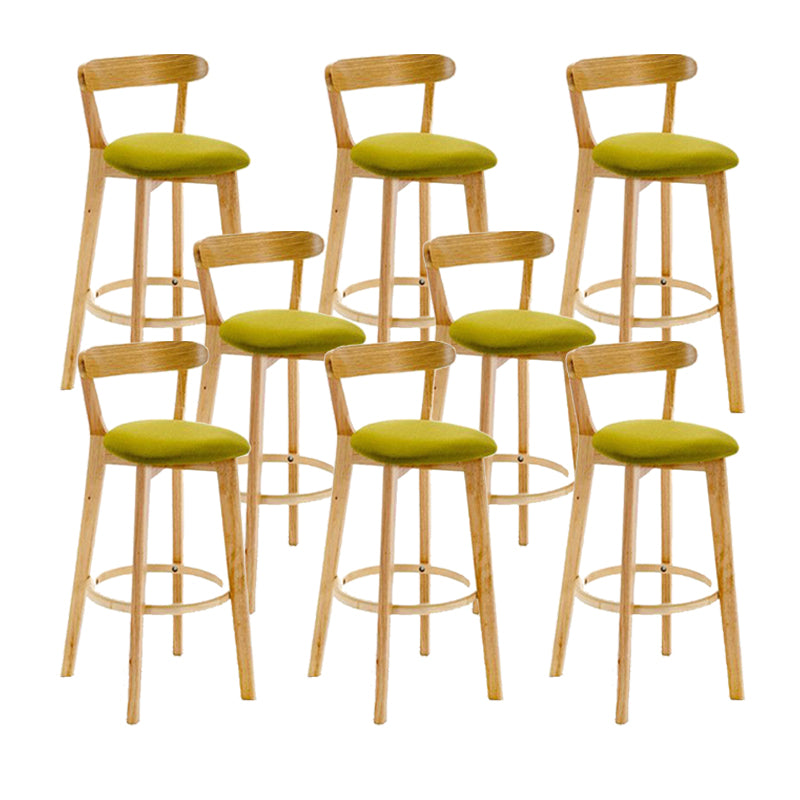 Industrial Backrest Armless Counter Stool Wood Cafe Bar Stool with Cushion and Pedal