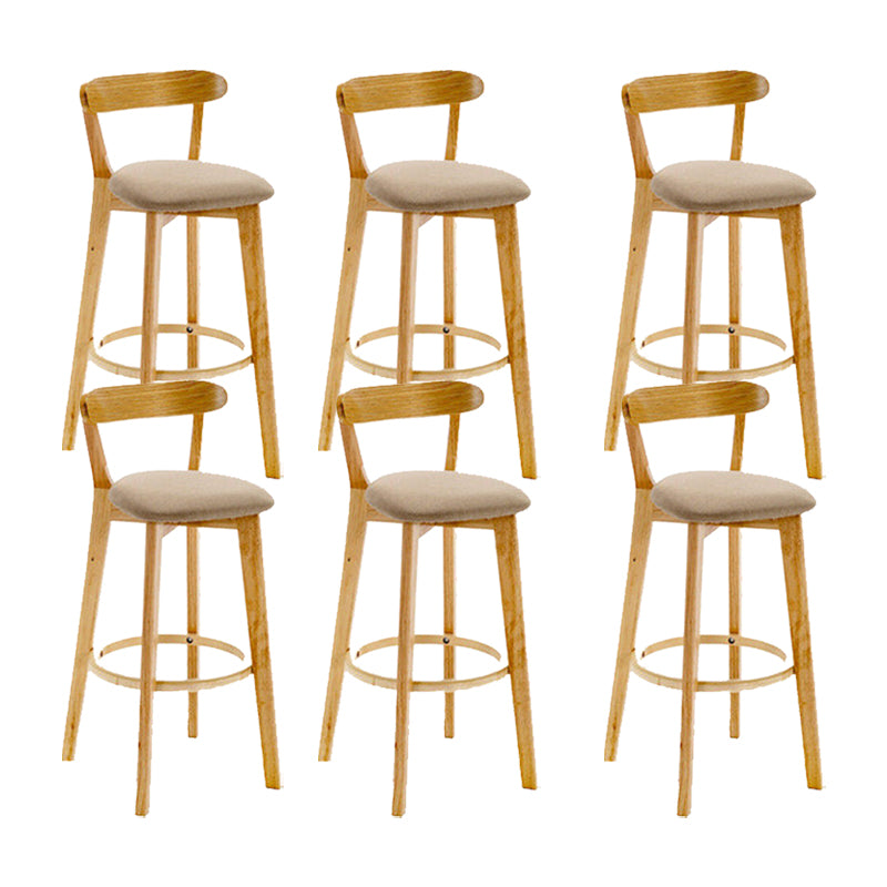 Industrial Backrest Armless Counter Stool Wood Cafe Bar Stool with Cushion and Pedal