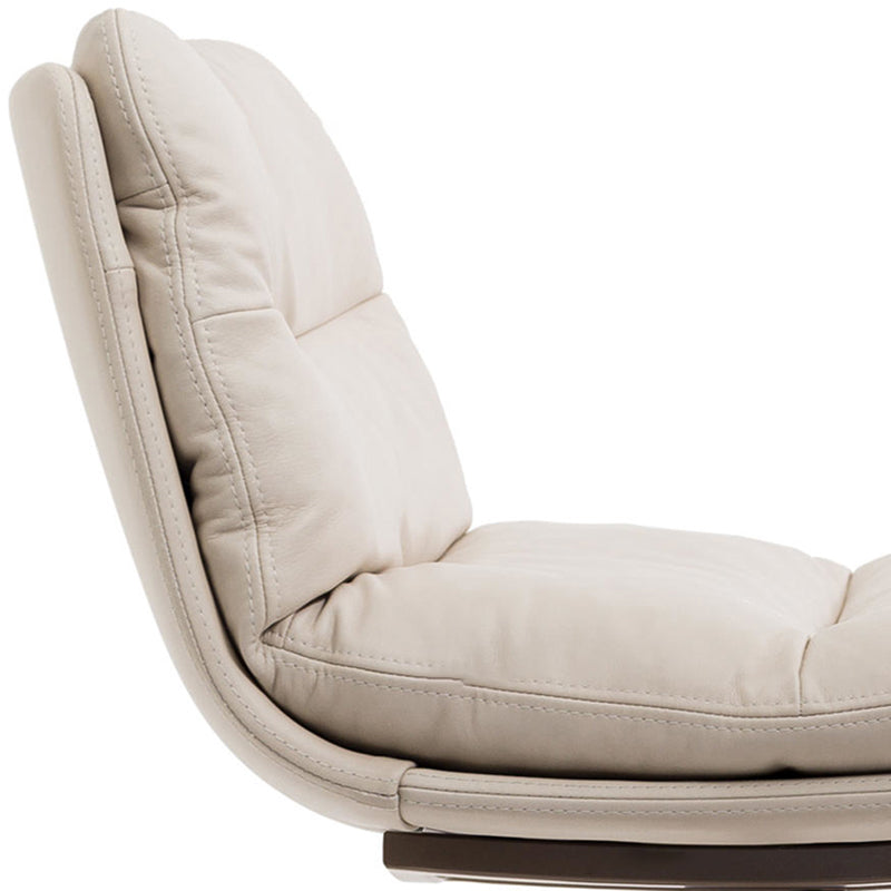 Glam Style Armless Counter Stool Leather Adjustable Height Bar Stool