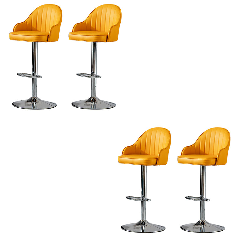 Industrial Liftable Bar Stool PU Leather Counter Bar Stool with Metal Legs for Home