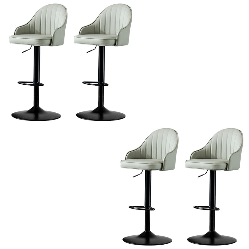 Industrial Liftable Bar Stool PU Leather Counter Bar Stool with Metal Legs for Home