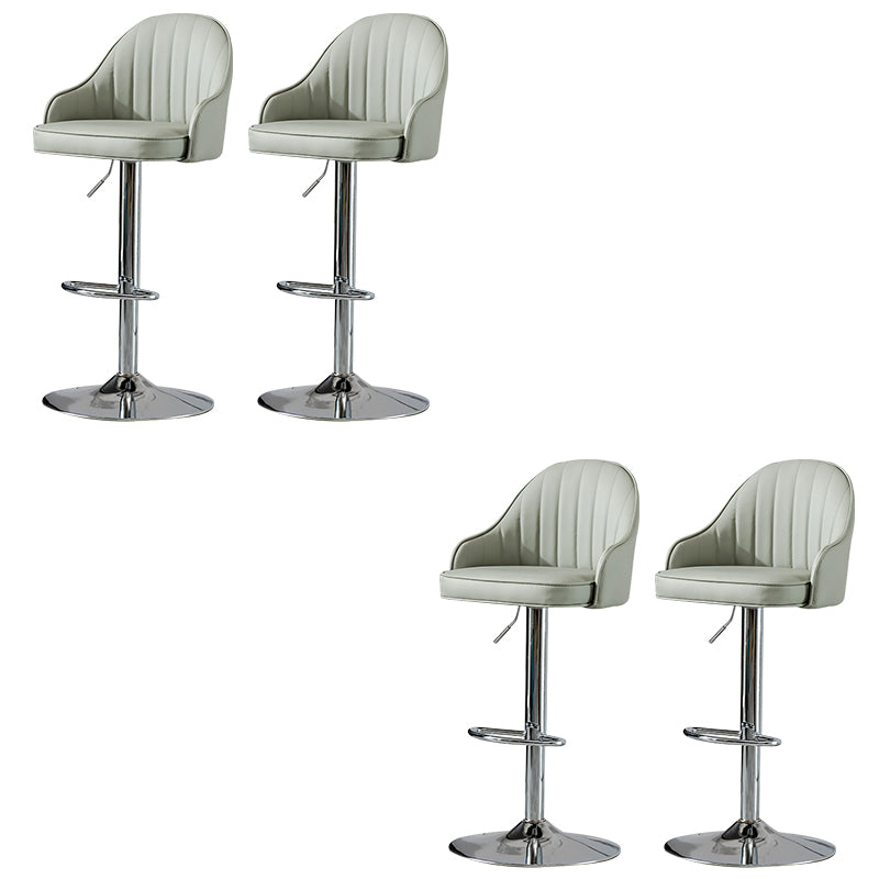 Industrial Liftable Bar Stool PU Leather Counter Bar Stool with Metal Legs for Home