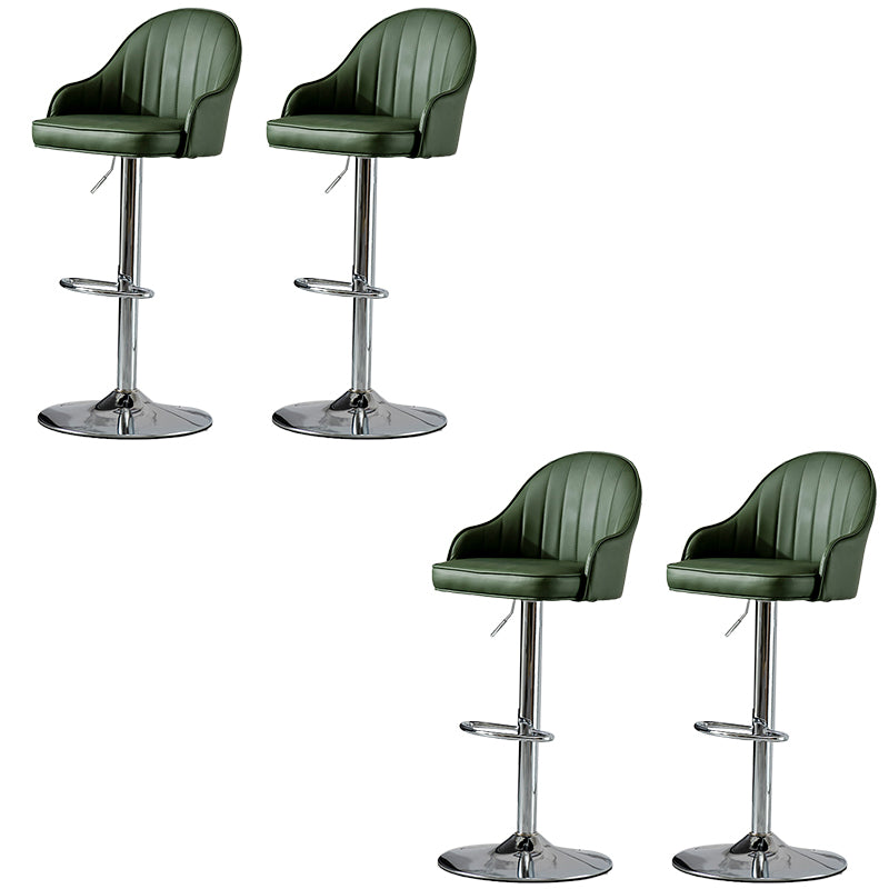 Industrial Liftable Bar Stool PU Leather Counter Bar Stool with Metal Legs for Home