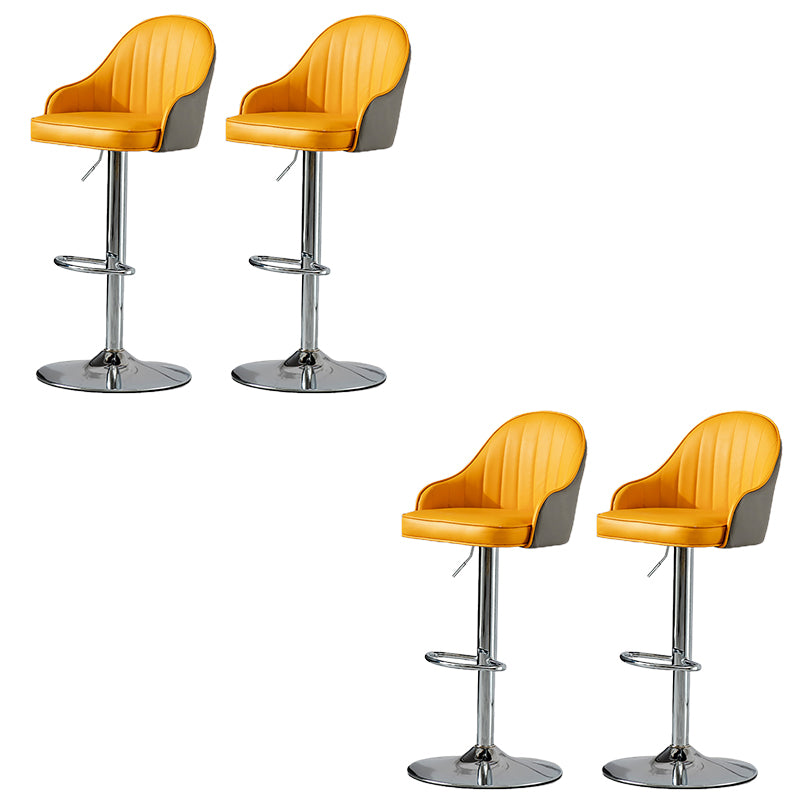 Industrial Liftable Bar Stool PU Leather Counter Bar Stool with Metal Legs for Home