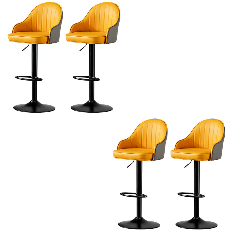 Industrial Liftable Bar Stool PU Leather Counter Bar Stool with Metal Legs for Home