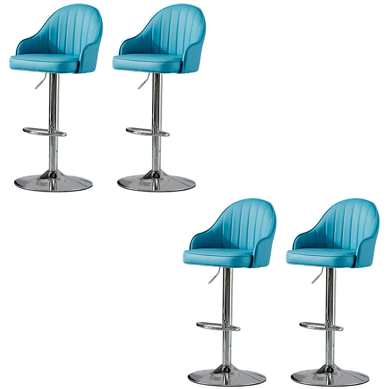 Industrial Liftable Bar Stool PU Leather Counter Bar Stool with Metal Legs for Home