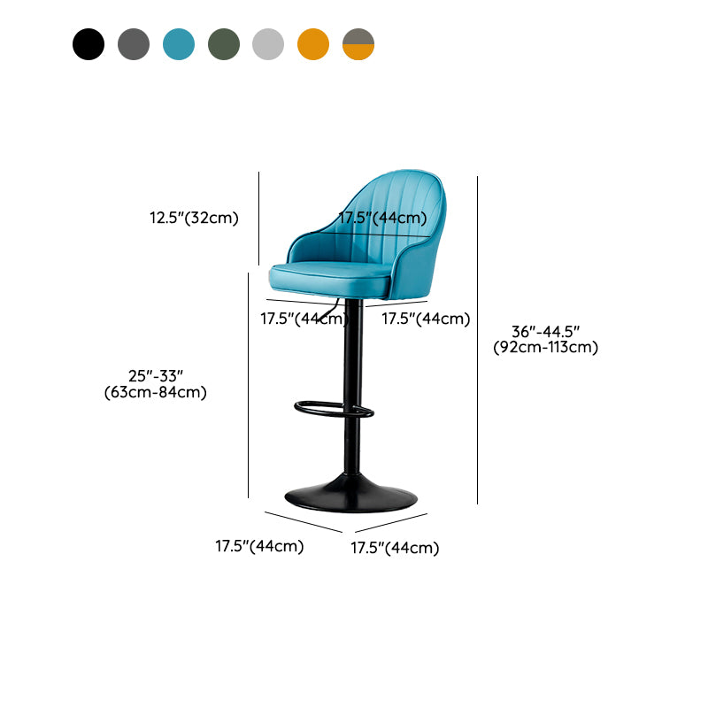 Industrial Liftable Bar Stool PU Leather Counter Bar Stool with Metal Legs for Home