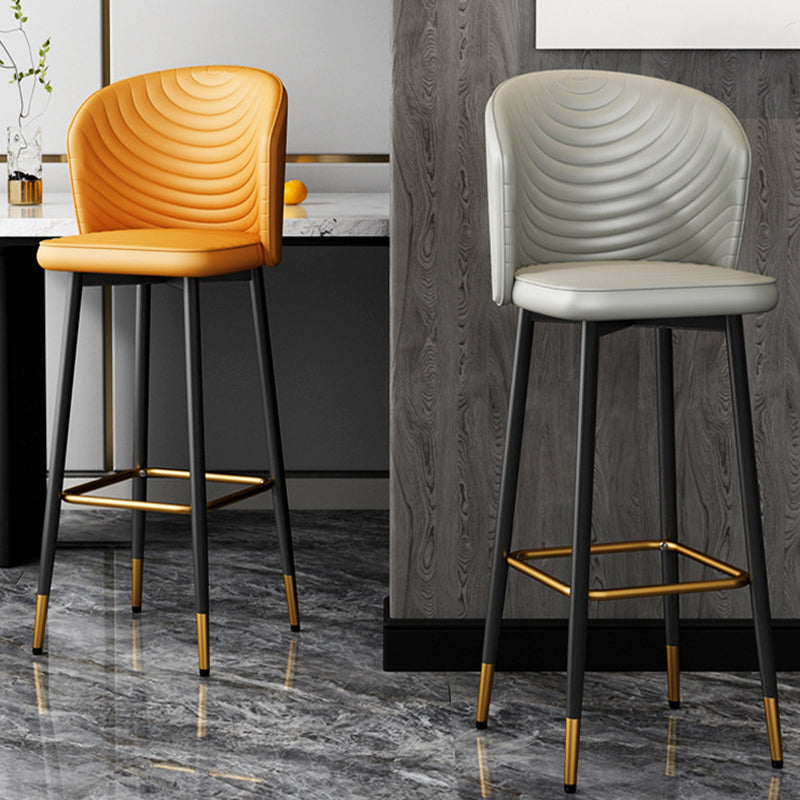 Modern Style Rotatable Barstool Pu Leather Counter Bar Stool with Metal Legs