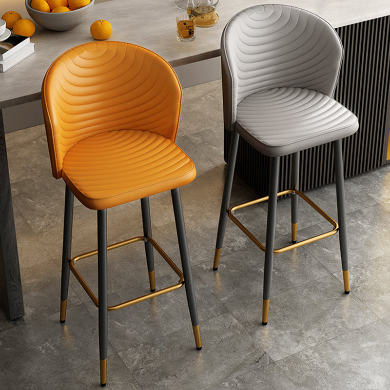 Modern Style Rotatable Barstool Pu Leather Counter Bar Stool with Metal Legs